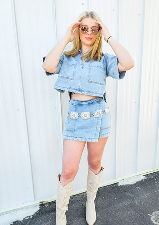 Break Free Denim Crop Top