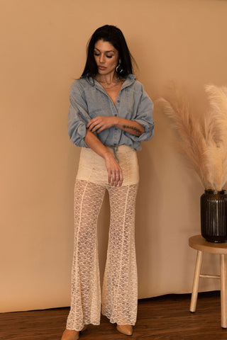 Wallen Sheer Lace Floral Pants