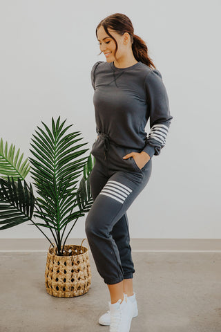 UMA SWEATSHIRT W/ STRIPE DETAIL - GREY