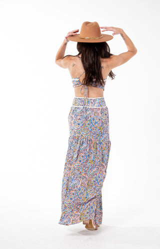 XENA CUT-OUT PAISLEY DRESS