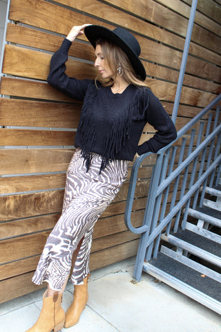 MAKE YOUR OWN WAY TASSEL SWEATER